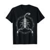 Vit Skorpion s T-shirt svart s vintage Tvättad grafisk Unisex mode Stretchbar Andningsbar homme Bekväm Vardaglig Snygg