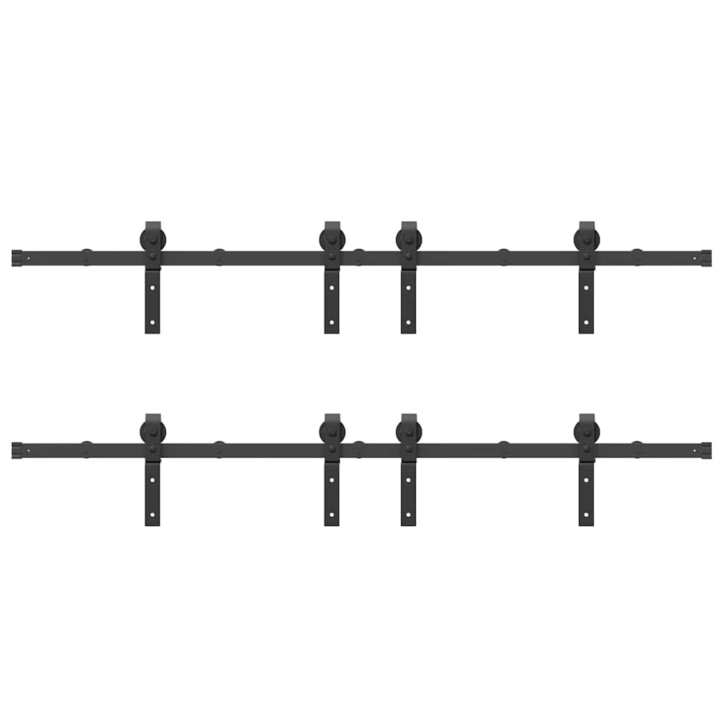 Vidaxl System Do Montażu Drzwi Przesuwnych, 400 Cm, Stal, Czarny