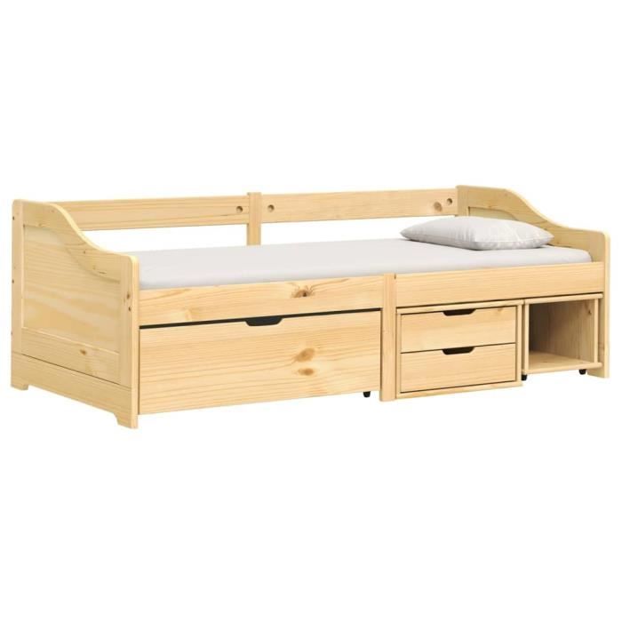 VidaXL Daybed with 3 Drawers IRUN 90x200 Cm Solid Pine Wood 3185213