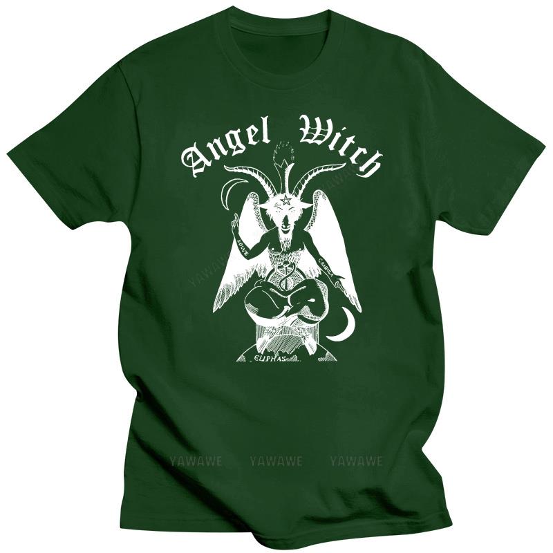 Svart t-shirt för sommaren märkes-t-shirt Angel Witch Baphomet Unisex T-shirt Screamin N Bleeding Frontal Assault tryck t-shirts