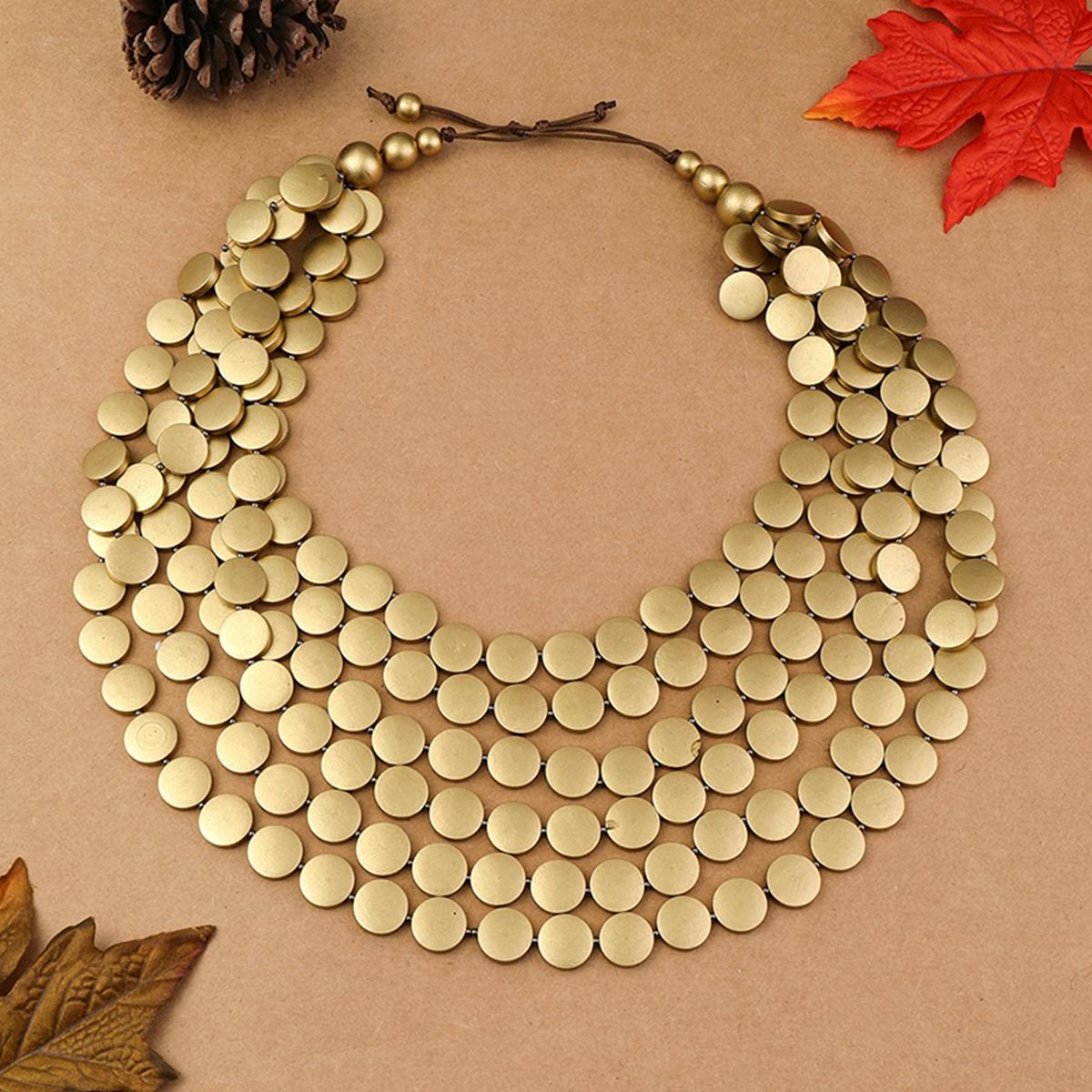 New Design Fashion Charm Geometric Round Wooden Beads Handmade Beaded MultiLayer Long Necklaces Women s Vacation Party Jewelry