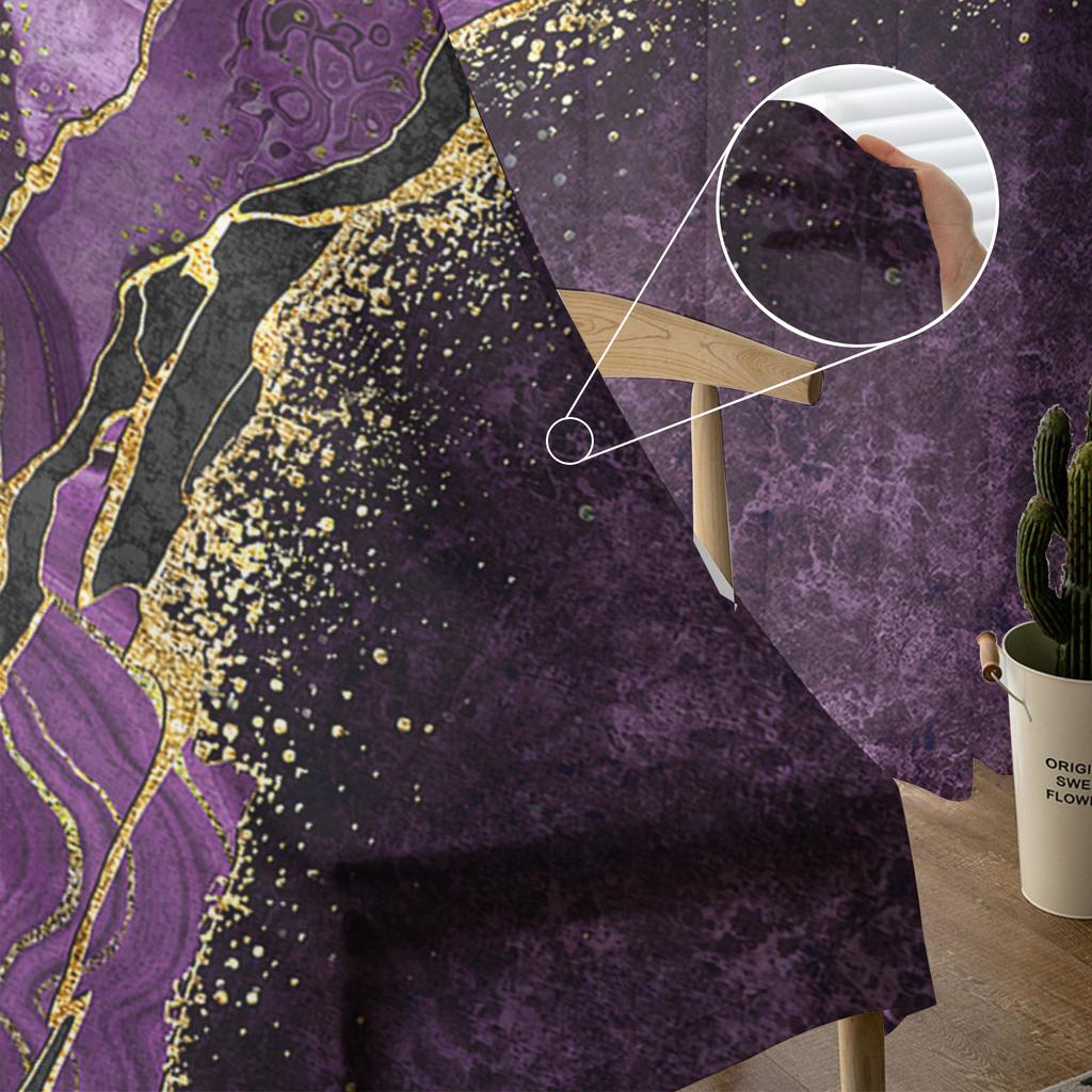 Abstract Black Marble Purple Malachite Sheer Curtains for Living Room Decoration Window Curtains Kitchen Tulle Voile Curtains