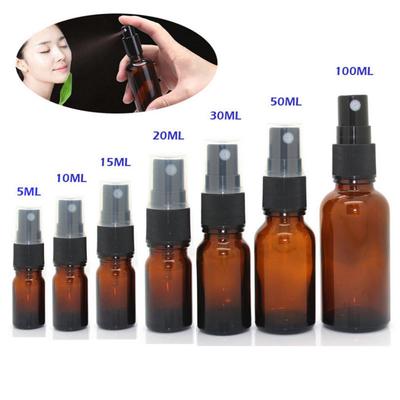 Custodia per contenitore spray per nebulizzazione di olio essenziale di bottiglia di vetro ambrato vuota di bellezza da 5 ml-100 ml