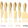 6pcs Matte Stainless Steel Cheese Knife Forks Set for Slicing Cutting Spreading Mini Butter Knives Dishwasher Safe