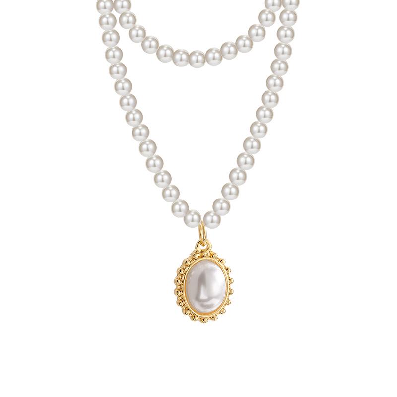 Korean Elegant Double-Layer Pearl Necklace - Trendy, Luxurious Clavicle Chain