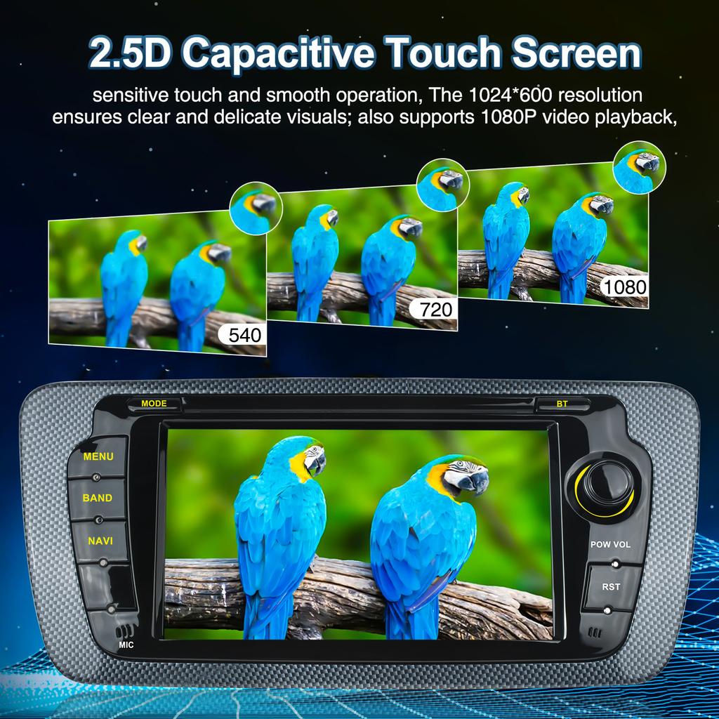 7inch Car Radio Android13 for Seat Lbiza 2009-2013 Multimedia Player Android Auto Carplay GPS WIFI Bluetooth SWC