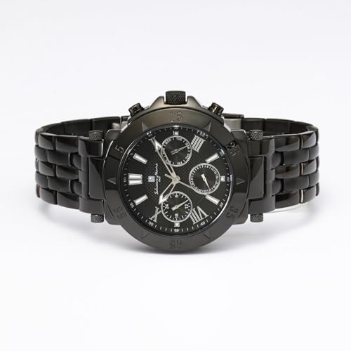 Salvatore Marra Stainless Steel Multi-Calendar SM22108-BKBK Men's Black