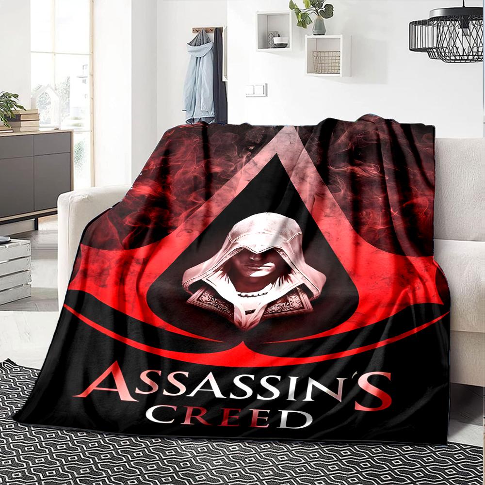 1 Stück Assassin's Creed Decke, Geschenk, für Männer und Frauen, Weiche Decke, Gut für Sofabett Couch Reisen, Leichte Flanelldecke