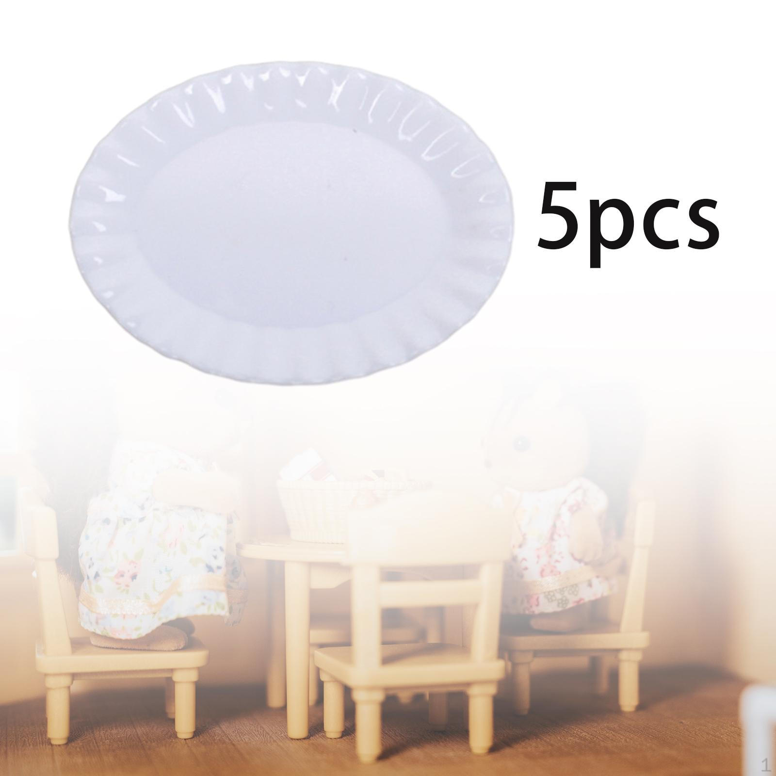 

5 шт. 1:12 миниатюрных тарелок для кукольного домика, мини-тарелки для еды, посуда, десерт