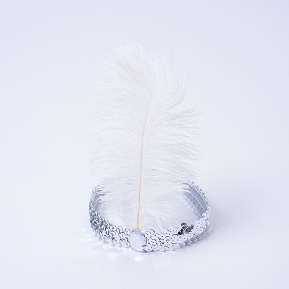 1920s Feather Headpiece Vintage Gatsby Headpiece Sequins Headbands  Halloween Costume Accessory