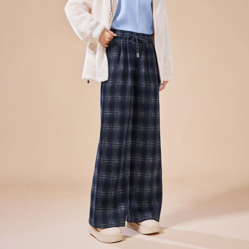 IEF Women's 2025 Winter Plaid Wide-Leg Pants