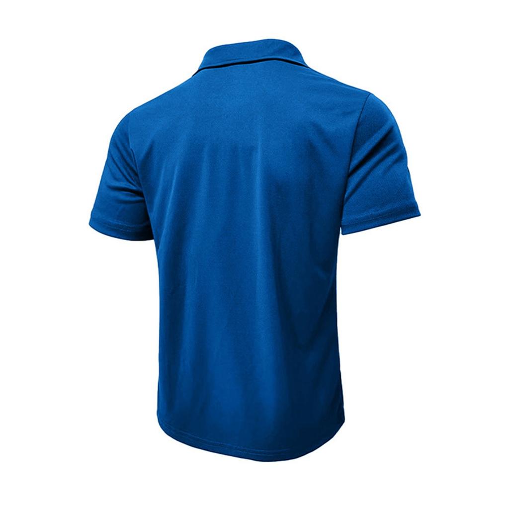 Men's Summer Solid Color Quick-drying Lapel Short-sleeved Sports T-shirt Tops