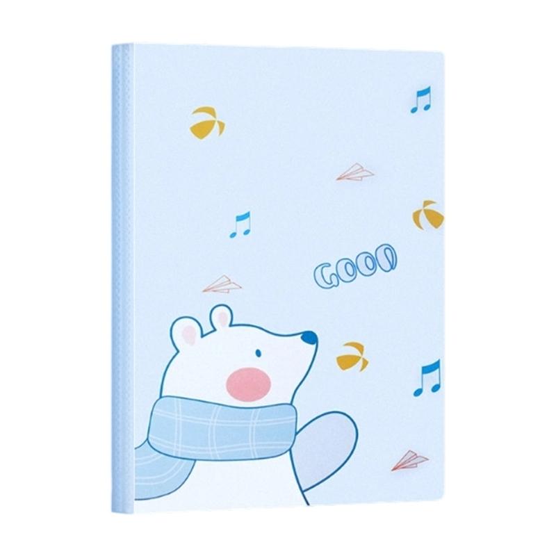 Portable Transparent Document Case School Supplies Organizers With Cartoon Artwork Spacious Sections Paper Management