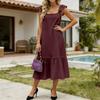 Women's Fashion Loose Mid-length Ruffled Flying Sleeve Dress