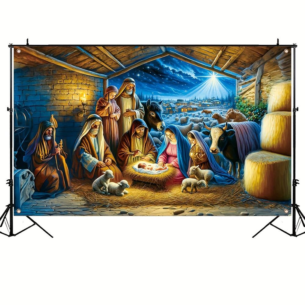 Easter Christmas background party banner, shepherd, Jesus Nativity pattern decoration