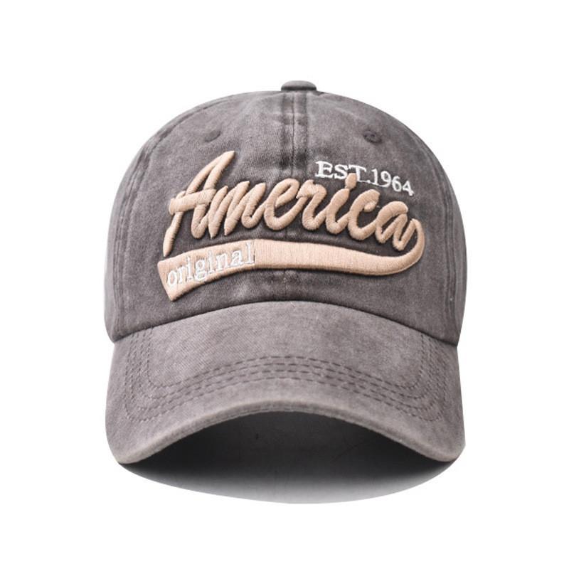 Baseball America Cotton Cap With Embroidered Flag Design For Men Women And