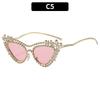 European And American Fashion New Cat'S Eye Diamond-Encrusted Luxury Sunglasses High-End Large-Frame Butterfly Street Sunglasses Trendy Brand Glasses
