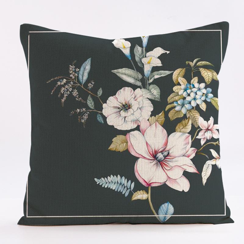 Painted Flower Patterns Throw Pillow Cover With Short Plush Print For Living Room Sofa Decoration Cushion Cover Pillow Covers