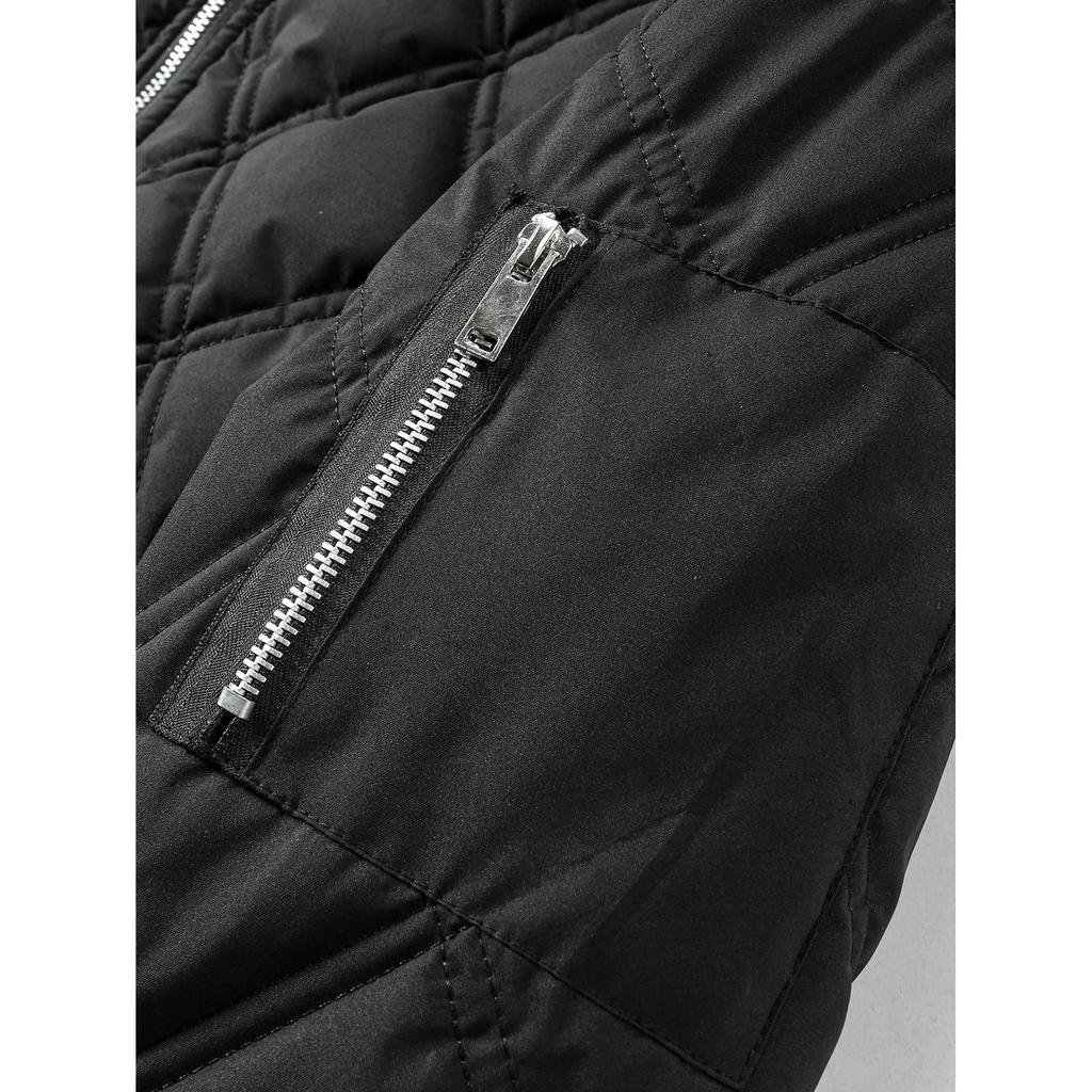 Men's Cotton Clothes 2025 New Winter Stand-up Collar Piled Thickened Warm Cotton-padded Clothes Rhombus Plaid Jacket Men