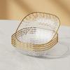 Square Trays with Golden Borders, Suitable for Serving,  Fruits, Desserts, Cakes, Snacks, Breakfast