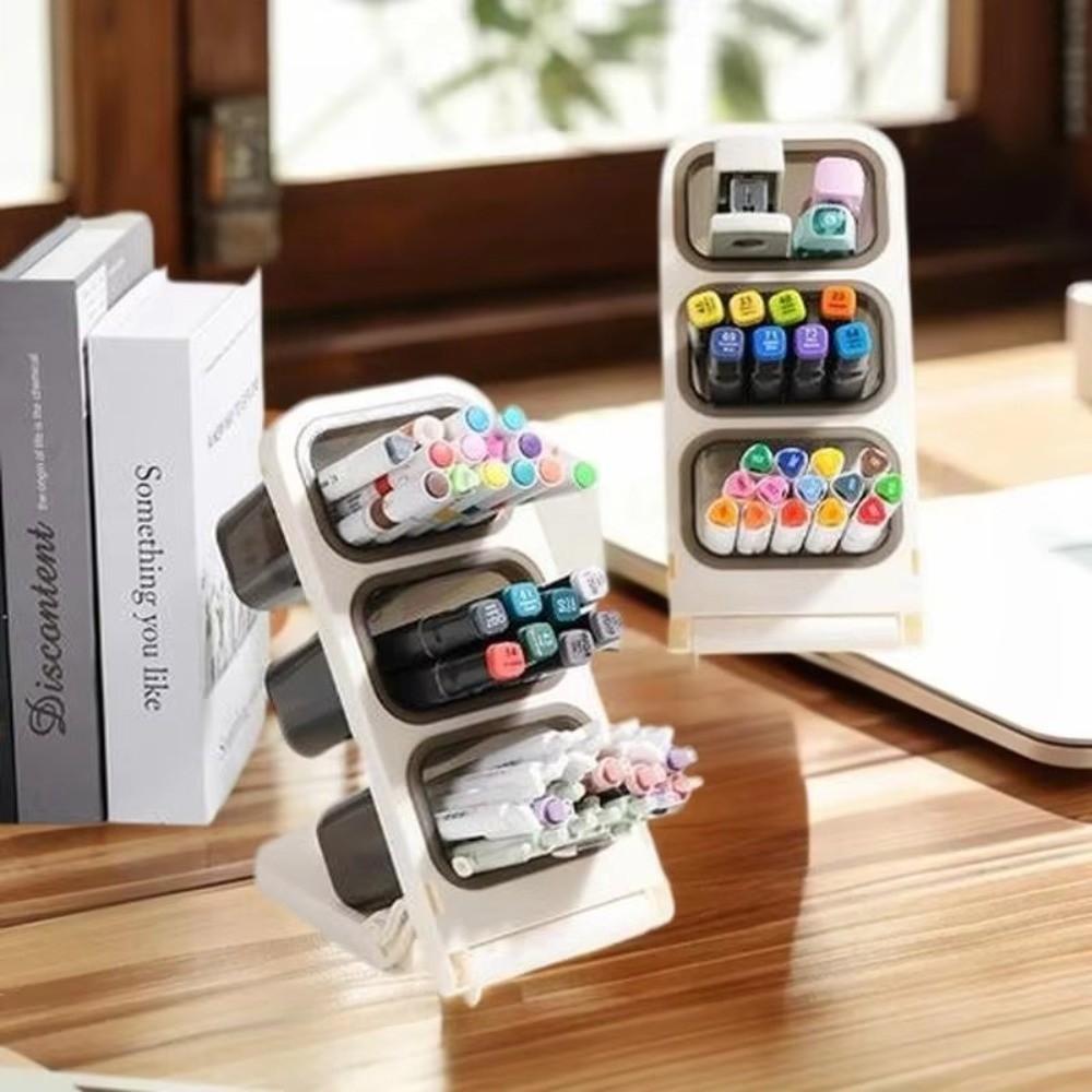 Foldable Desktop Storage Box Large Capacity Makeup Brush Storage Box  Desktop Organizer