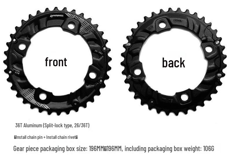 Prowheel 10/11-Speed Mountain Bike Crankset with Hollow Design and 26T/36T/38T Chainring for Bicycle Repair.