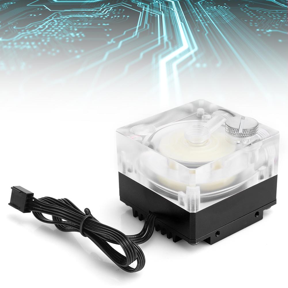 Water Cooling Pump Acrylic Aluminum Computer Accessory Heat Sink Mute for PWM Speed Control