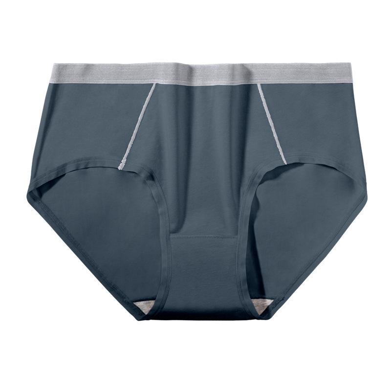 

Длинное штапельное хлопковое нижнее белье для девочек, хлопковое нижнее белье со средней талией, антибактериальное нижнее белье, нижнее белье контрастного цвета, трусы высокой эластичности XL темно серый