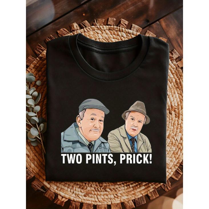 Men's Still Game TV Show Themed T-Shirt - "Two Pints, Buddy!" Scottish Comedy Gift with Jack and Jock Characters - Lightweight and Breathable Black