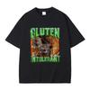 Gluten In Tolerant Cat Funny Meme Print T Shirt Male Fashion Oversized Streetwea