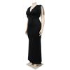 Plus Size Fringe V Neck Maxi Dress Long Sleeve Mermaid Gown Curvy Bodycon Fishtail Long Dress Sexy Tassel Shoulder Evening Party Formal Wedding Gown