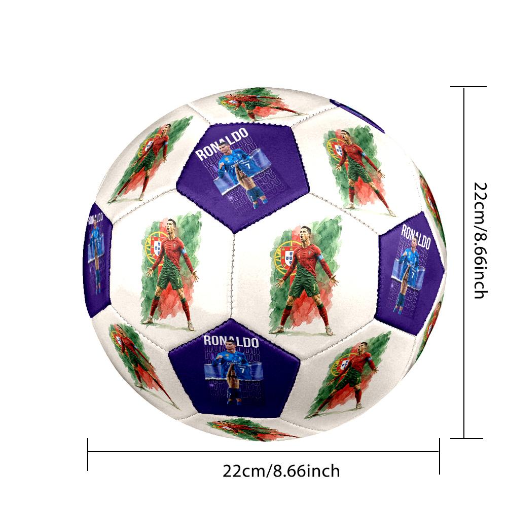 Ronaldo's Portuguese Football Legend Size 5 Football Machine Sewn Indoor/Outdoor Training and Matches Surprise Collection Gift