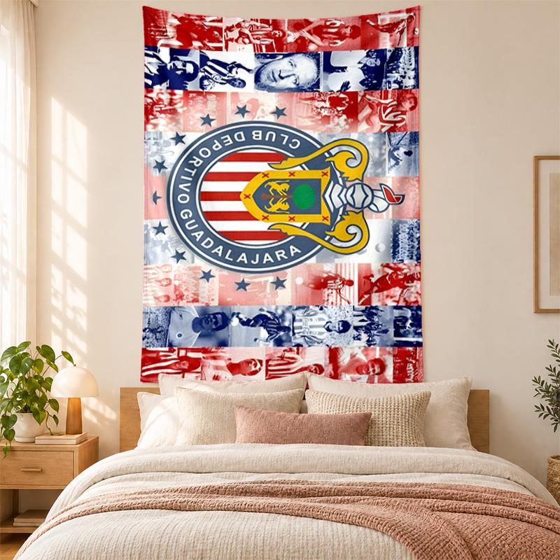 Deportivo Guadalajara Tapestry Highquality for Decorating Living Room Bedroom Dorm Walls Ideal As Bedroom Wallart Orholiday Gift