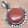 Pendant Red Sunsitara Gemstone Valentine'Day Gift Silver Jewelry 1.75"