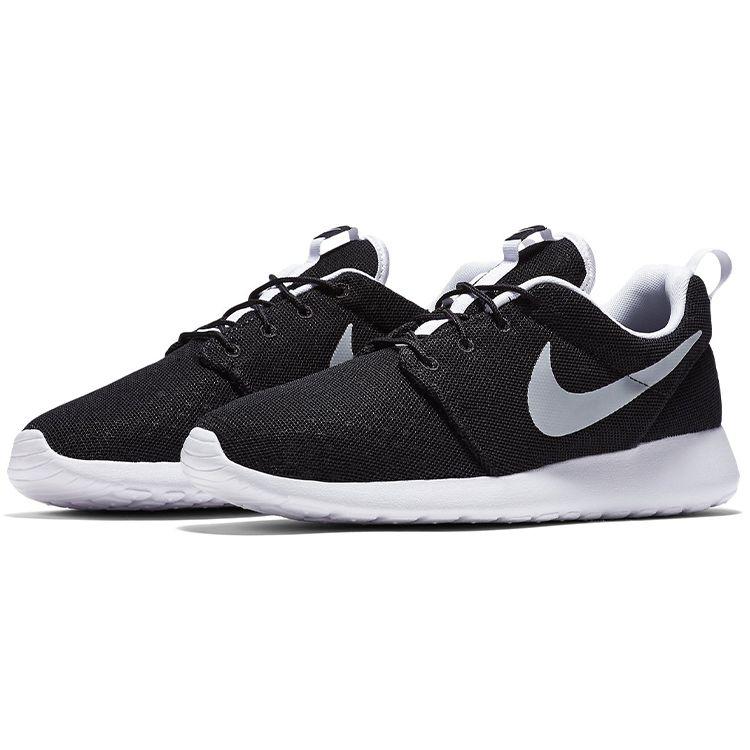 Nike Roshe One Comfortable Sports Fabric Shock Absorption Non-Slip Wear-Resistant Breathable Low-Top Running Shoes Men Sneaker Black Silver 718552-012