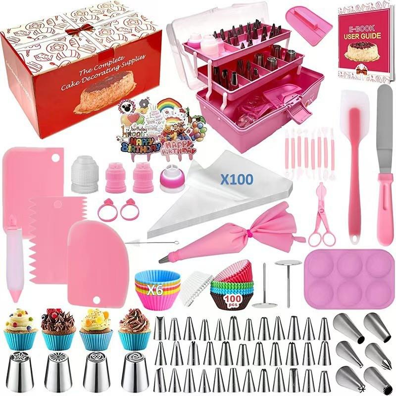337-Piece Pastry Piping Tips Set With Cream Bags 3-Tier Storage Box Cake Decorating Baking Tools