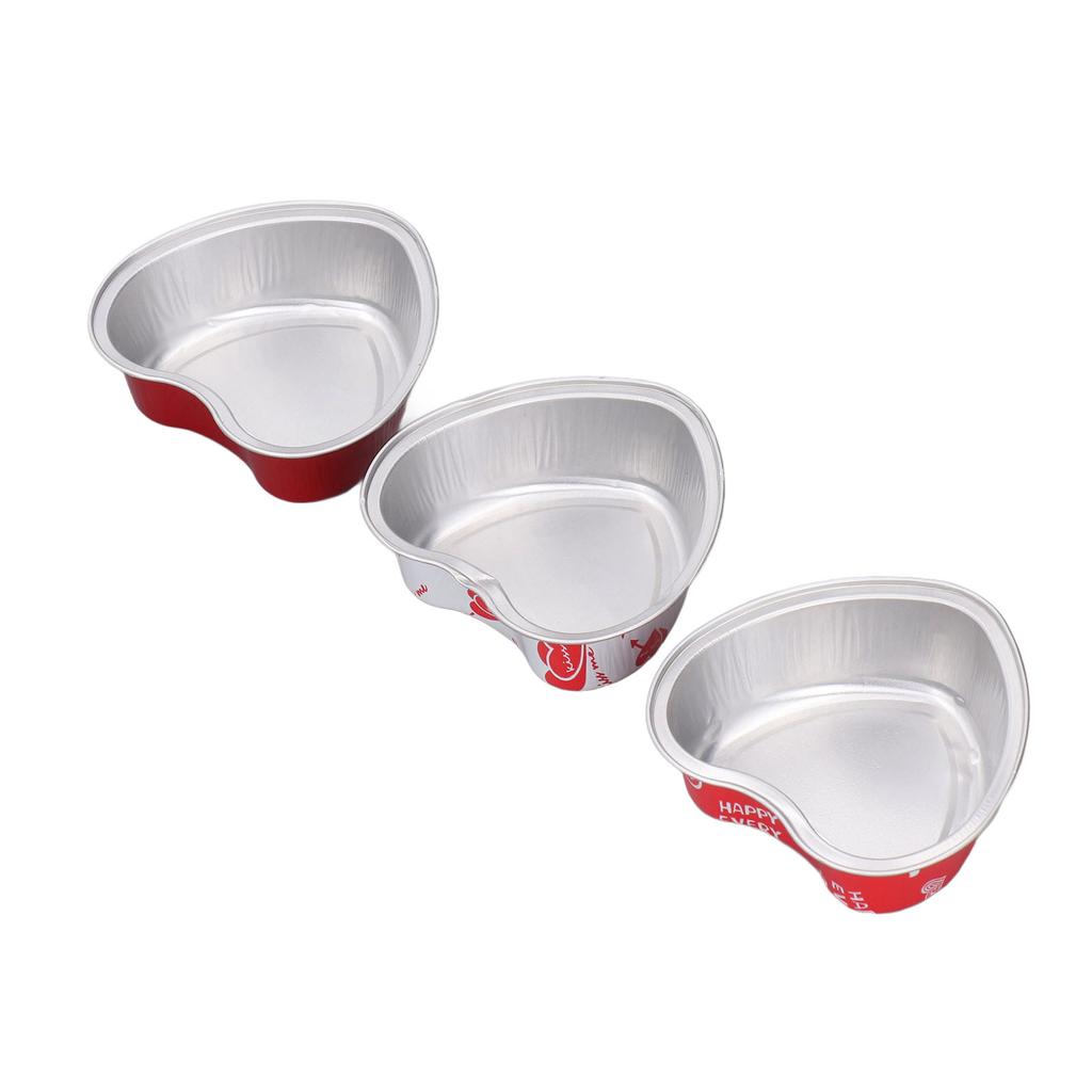 15 SZTUK Aluminiowa Forma do Ciasta w Kształcie Serca z Przezroczystymi Pokrywkami Kubek do Pieczenia Deserów na Wesela Walentynki Urodziny