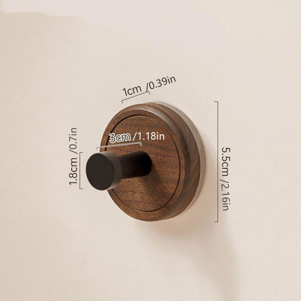 2pcs Wall Mount Suction Cup  Wood Hook No Drilling Door  Hook  Bathroom Accessories Storage