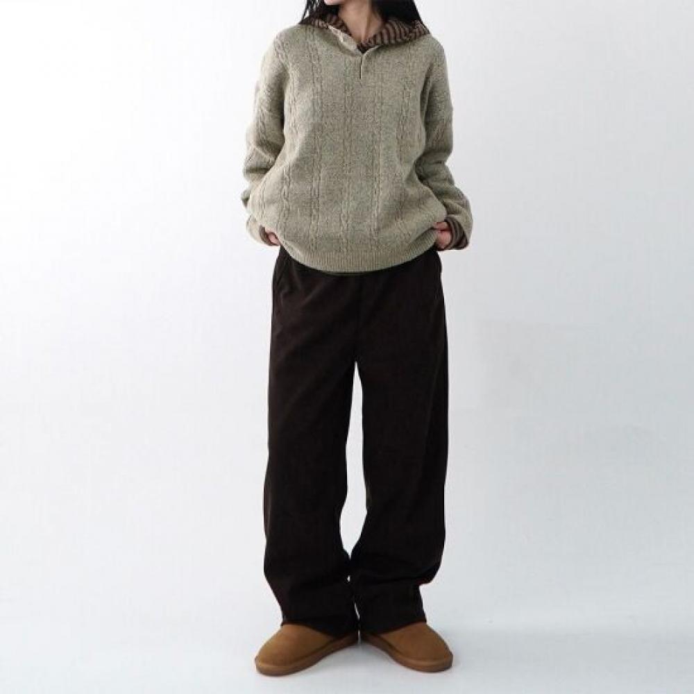 Onl Women Heavy Fleece Corduroy Wide Pants