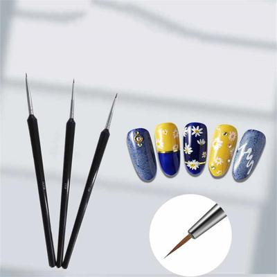 3pcs Ultra Fine Detailing Liner Watercolor  Paint Brush for Nail Painting DIY Drawing Outlining Manicure & Art Tools