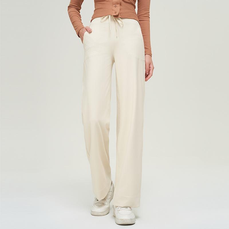 Yoga-Hose Throwback immer noch Weiter Bein Lässig Sporthose Damen Einfarbig Leicht Gepolstert