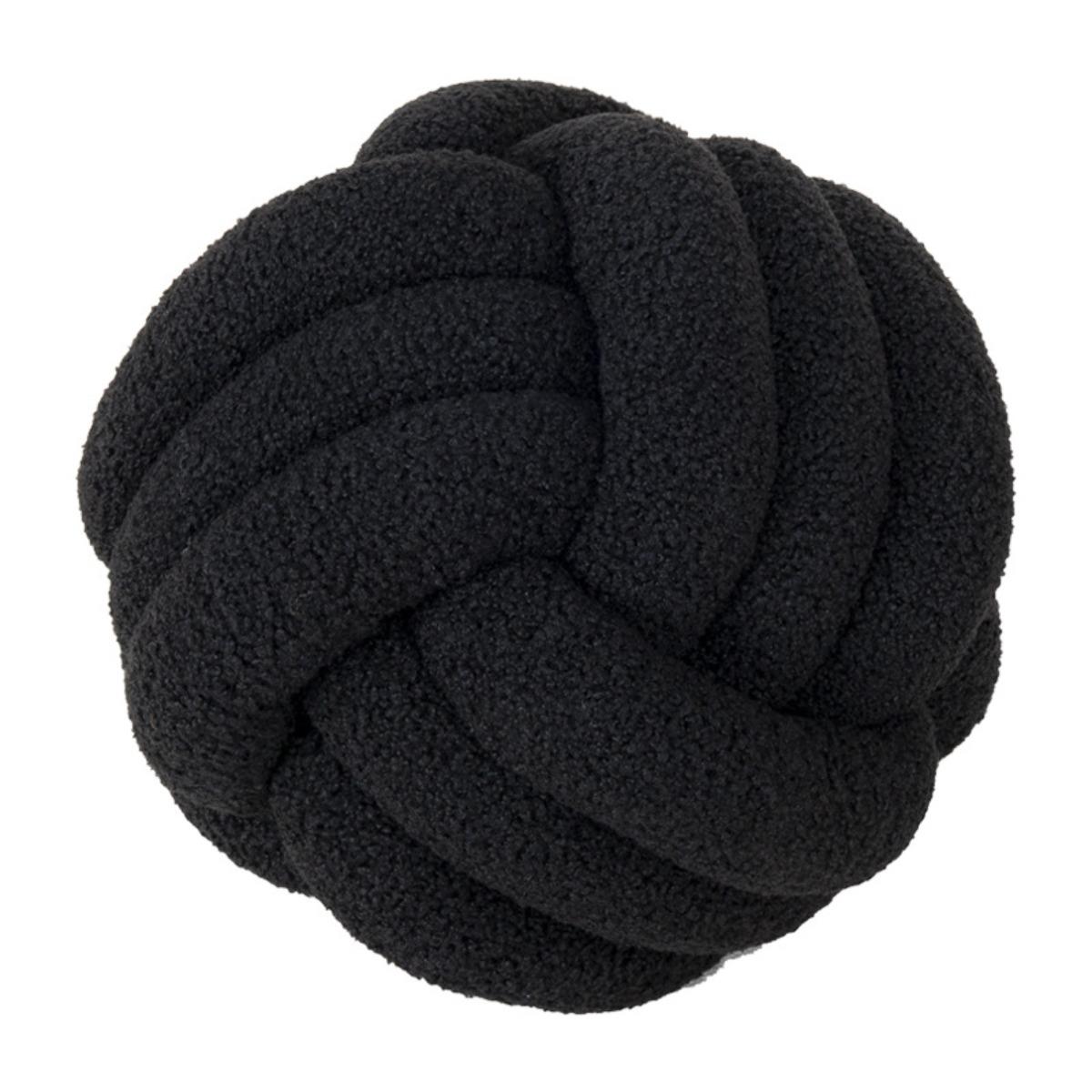 1 Soft Furry Spherical Pillow, Hand Woven Pillow, Suitable For Sofas, Living Rooms, Bedrooms 22cm чёрный