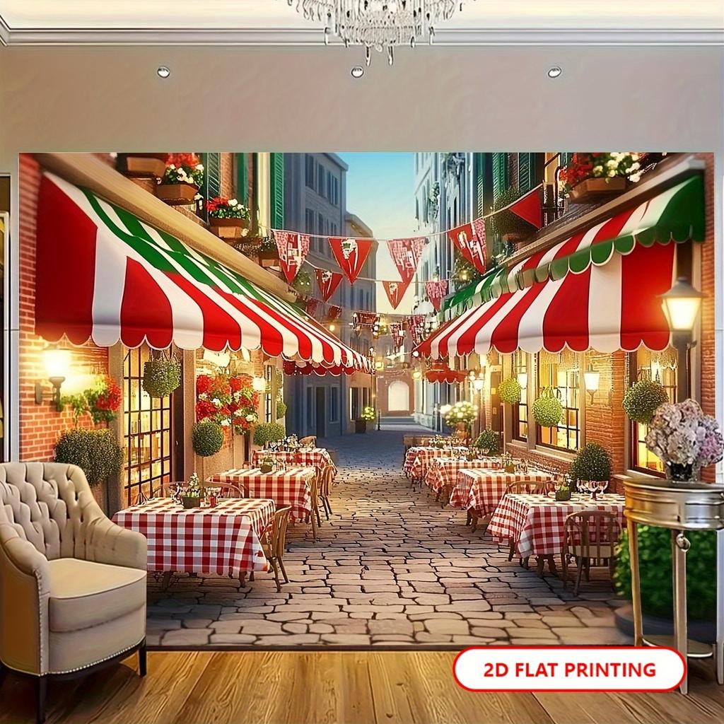 Italian Pizza Restaurant Store Street Scene Event Promotion Festival Design Customizable Large Size Poster Restaurant Decoration