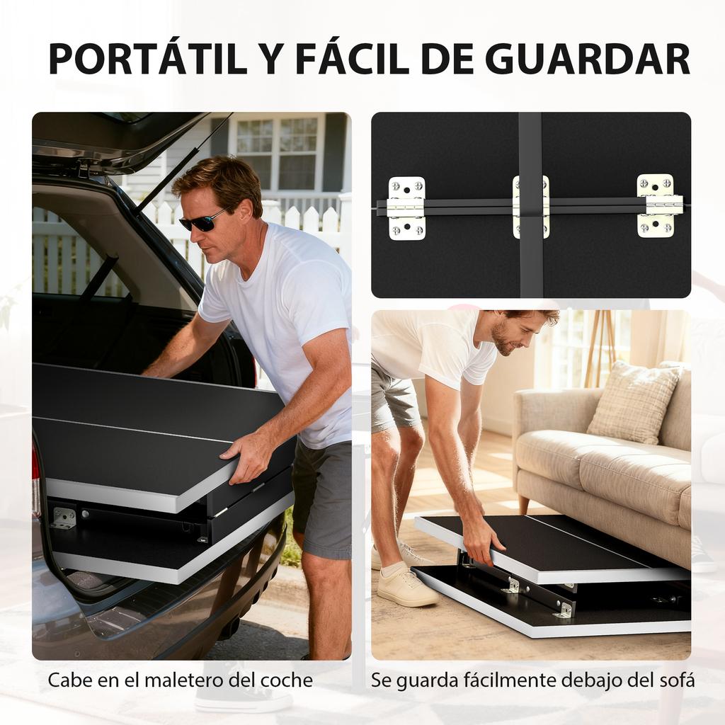 5ft Mid-Size Table Tennis Table, Ping Pong Table with Net, 2 Table Tennis Paddles and 3 Balls for Indoor Game, Black
