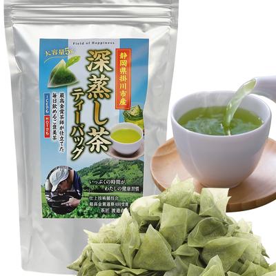 Field of Happiness Deep-Steamed Tea Tea Bags, Supervised by Tea Master Naotoshi Watanabe, Large Capacity 250g (5g X 50 Bags) Made with Tea Leaves