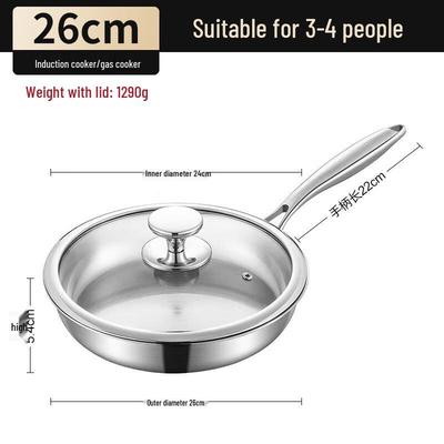 ZISIZ Thickened 3-Layer Steel Non-Stick Frying Pan