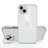 For iPhone 15 Case Shockproof TPU+PC Phone Back Cover with Metal Lens Kickstand