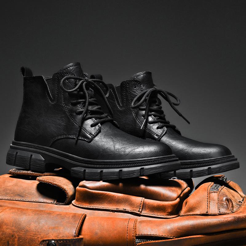 Live Martin Boots Men's Shoes Spring and Autumn Boots Medium Top Men's Boots High Top Short Boots Casual Tooling Shoes