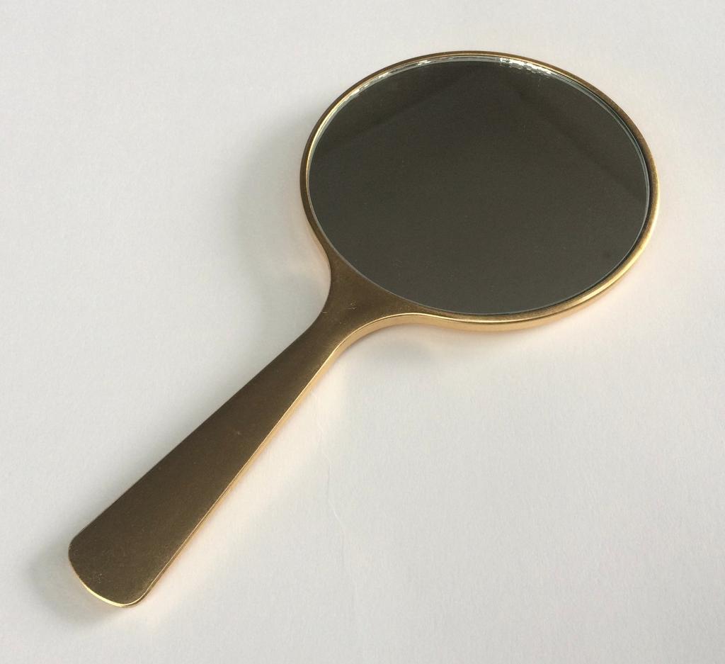 Nakatani Brothers Company Yamanaka Lacquerware Elegant Hand Mirror Gold Leaf Hana Kasumi 34-0720