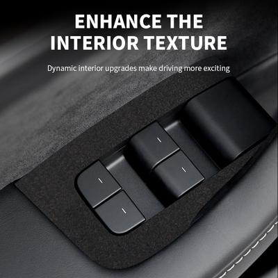 For Tesla Model 3 Y 2023   Accessories Car Interior Door Switch Button Sticker Window Lift Button Panel Suede